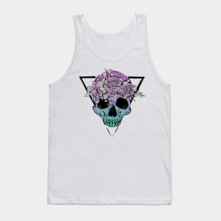 Skull and flowers Tank Top